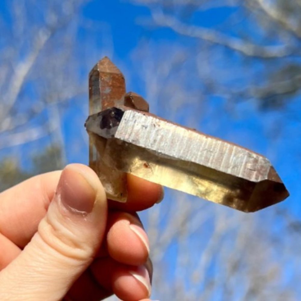 Iron Covered Double Terminated Quartz - Picture 4 of 7